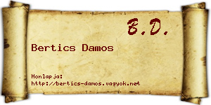 Bertics Damos névjegykártya